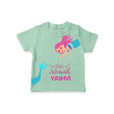 Little Mermaid – Personalised Kids T-Shirt - MINT GREEN - 0-5 Months Old (Chest 17")
