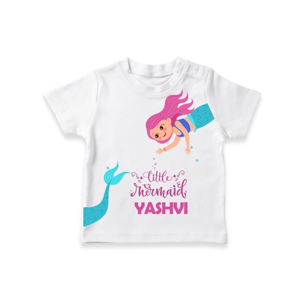 Little Mermaid – Personalised Kids T-Shirt - WHITE - 0-5 Months Old (Chest 17")