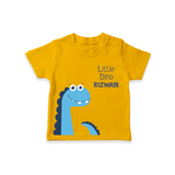 Little Dino – Personalised Kids T-Shirt - CHROME YELLOW - 0-5 Months Old (Chest 17")