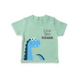 Little Dino – Personalised Kids T-Shirt - MINT GREEN - 0-5 Months Old (Chest 17")