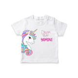 Dream Big Unicorn – Personalised Kids T-Shirt - WHITE - 0-5 Months Old (Chest 17")