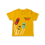 Ready, Set, Go – Personalised Kids T-Shirt - CHROME YELLOW - 0-5 Months Old (Chest 17")