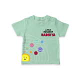 Little Explorer Solar System – Personalised Kids T-Shirt - MINT GREEN - 0-5 Months Old (Chest 17")