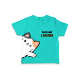 Cattitude – Personalised Kids T-Shirt - TEAL - 0-5 Months Old (Chest 17")