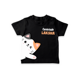 Cattitude – Personalised Kids T-Shirt - BLACK - 0-5 Months Old (Chest 17")