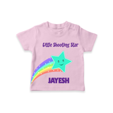 Little Shooting Star – Personalised Kids T-Shirt - BABY PINK - 0-5 Months Old (Chest 17")