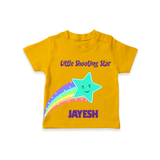 Little Shooting Star – Personalised Kids T-Shirt - CHROME YELLOW - 0-5 Months Old (Chest 17")