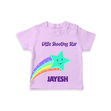 Little Shooting Star – Personalised Kids T-Shirt - LILAC - 0-5 Months Old (Chest 17")