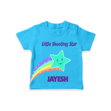 Little Shooting Star – Personalised Kids T-Shirt - SKY BLUE - 0-5 Months Old (Chest 17")