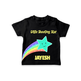 Little Shooting Star – Personalised Kids T-Shirt - BLACK - 0-5 Months Old (Chest 17")