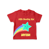 Little Shooting Star – Personalised Kids T-Shirt - RED - 0-5 Months Old (Chest 17")
