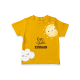 Rise and Shine – Personalised Kids T-Shirt - CHROME YELLOW - 0-5 Months Old (Chest 17")