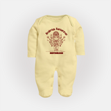 Arulmigu Koniamman - Customized Sleep Suit For Babies With Name - PASTEL YELLOW - New Born (Chest 7.5")