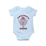 Arulmigu Koniamman - Customized Romper For Babies With Name - BABY BLUE - 0 - 3 Months Old (Chest 16")