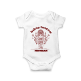 Arulmigu Koniamman - Customized Romper For Babies With Name - WHITE - 0 - 3 Months Old (Chest 16")