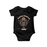 Arulmigu Koniamman - Customized Romper For Babies With Name - BLACK - 0 - 3 Months Old (Chest 16")