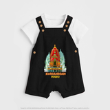 Koniamman Perunthiruvizha, A Cultural Extravaganza - Customized Dungaree Set For Kids With Name - BLACK - 0 - 5 Months Old (Chest 18")