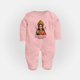 Divine Journey of Koniamman - Customized Sleep Suit For Babies With Name - BABY PINK - New Born (Chest 7.5")