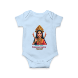 Divine Journey of Koniamman - Customized Romper For Babies With Name - BABY BLUE - 0 - 3 Months Old (Chest 16")