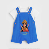 Divine Journey of Koniamman - Customized Dungaree Set For Kids With Name - COBALT BLUE - 0 - 5 Months Old (Chest 18")