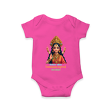 Divine Journey of Koniamman - Customized Romper For Babies With Name - HOT PINK - 0 - 3 Months Old (Chest 16")