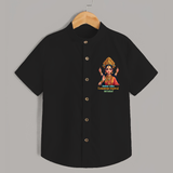 Divine Journey of Koniamman - Customized Shirt For Kids With Name - BLACK - 0 - 6 Months Old (Chest 23")