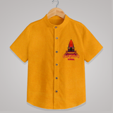 Koniamman Utsavam, A Grand Procession - Customized Shirt For Kids With Name - CHROME YELLOW - 0 - 6 Months Old (Chest 23")