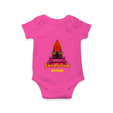 Koniamman Utsavam, A Grand Procession - Customized Romper For Babies With Name - HOT PINK - 0 - 3 Months Old (Chest 16")