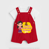 Koniamman Car Festival, Devotion on Wheels - Customized Dungaree Set For Kids With Name - RED - 0 - 5 Months Old (Chest 18")