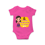 Koniamman Car Festival, Devotion on Wheels - Customized Romper For Babies With Name - HOT PINK - 0 - 3 Months Old (Chest 16")