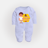 Koniamman Therottam, A Festival of Faith - Customized Sleep Suit For Babies With Name - BABY BLUE - New Born (Chest 7.5")