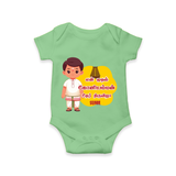 Koniamman Therottam, A Festival of Faith - Customized Romper For Babies With Name - GREEN - 0 - 3 Months Old (Chest 16")