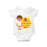 Koniamman Therottam, A Festival of Faith - Customized Romper For Babies With Name - WHITE - 0 - 3 Months Old (Chest 16")