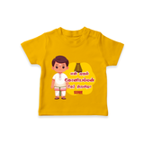 Koniamman Therottam, A Festival of Faith - Customized T-Shirt For Kids With Name - CHROME YELLOW - 0-5 Months Old (Chest 17")