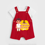 Koniamman Therottam, A Festival of Faith - Customized Dungaree Set For Kids With Name - RED - 0 - 5 Months Old (Chest 18")