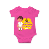 Koniamman Therottam, A Festival of Faith - Customized Romper For Babies With Name - HOT PINK - 0 - 3 Months Old (Chest 16")