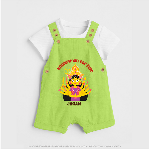 A Divine Ride with Koniamman - Customized Dungaree Set For Kids With Name