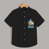 Animal Lover Krishna - Customised Shirt for kids - BLACK - 0 - 6 Months Old (Chest 23")