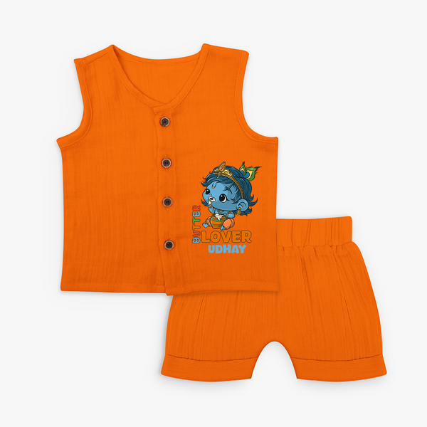 Butter Lover Krishna - Customised Jabla set for kids - HALLOWEEN - 0 - 3 Months Old (Chest 9.8")