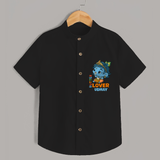 Butter Lover Krishna - Customised Shirt for kids - BLACK - 0 - 6 Months Old (Chest 23")