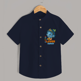 Butter Lover Krishna - Customised Shirt for kids - NAVY BLUE - 0 - 6 Months Old (Chest 23")