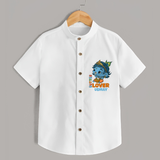 Butter Lover Krishna - Customised Shirt for kids - WHITE - 0 - 6 Months Old (Chest 23")