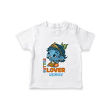 Butter Lover Krishna - Customised TShirt for kids - WHITE - 0-5 Months Old (Chest 17")