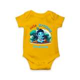 Cute Little Lord Krishna - Customised Romper for kids - YELLOW - 0 - 3 Months Old (Chest 16")