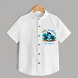 Cute Little Lord Krishna - Customised Shirt for kids - WHITE - 0 - 6 Months Old (Chest 23")