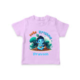 Cute Little Lord Krishna - Customised TShirt for kids - LILAC - 0-5 Months Old (Chest 17")