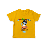 Butter Thief Cute Little Krishna - Customised TShirt for kids - CHROME YELLOW - 0-5 Months Old (Chest 17")