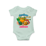 Happy Krishna Jayanthi -  Customised Romper for kids - MINT GREEN - 0 - 3 Months Old (Chest 16")