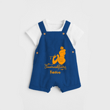 Janmashtami - Customised Dungaree for kids - COBALT BLUE - 0 - 5 Months Old (Chest 18")