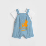 Janmashtami - Customised Dungaree for kids - SKY BLUE - 0 - 5 Months Old (Chest 18")